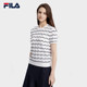 FILA Fila official women's short-sleeved knitted sweater 2023 summer new casual loose striped knitted sweater