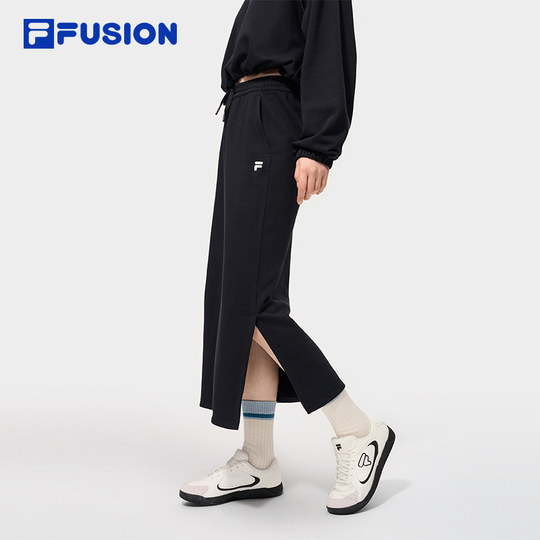 FILA FUSION斐乐潮牌针织裙女2025秋季新款简约时尚休闲半身裙子