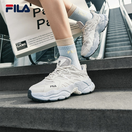 蕨草鞋|女鞋FILA 斐乐老爹鞋运动鞋夏季透气鞋子厚底黑色休闲鞋 - 图1