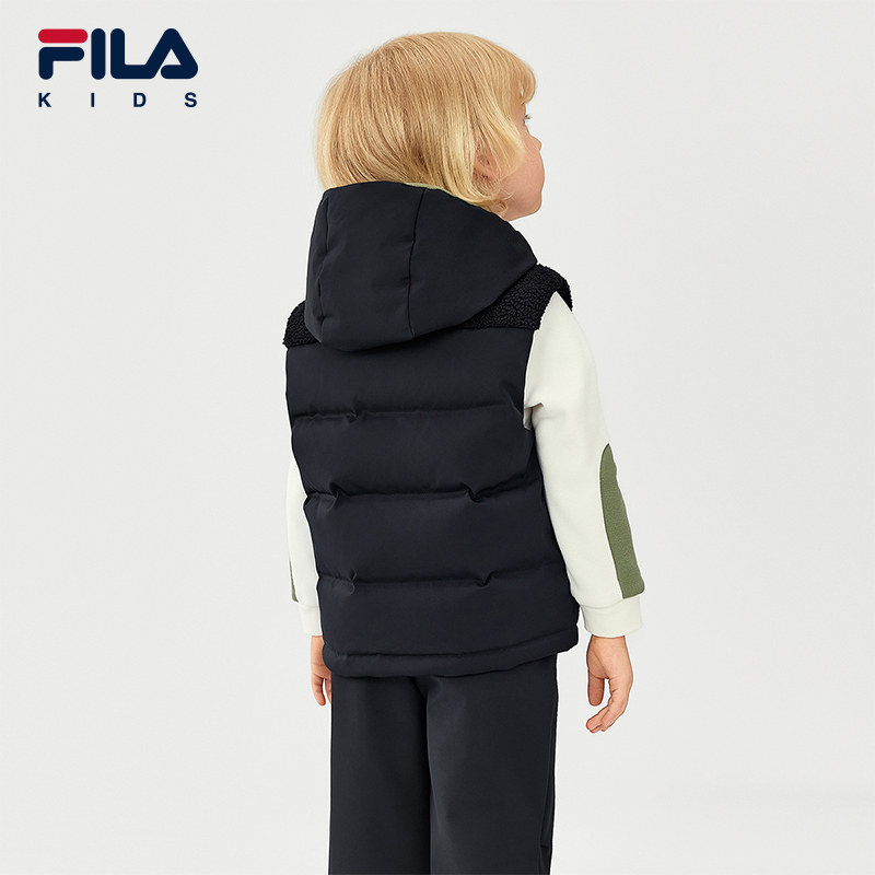 FILA KIDS斐乐童装男小童羽绒马甲2025冬季新款儿童宽松休闲上衣,淘宝优惠券,粉丝福利购,淘宝优惠卷
