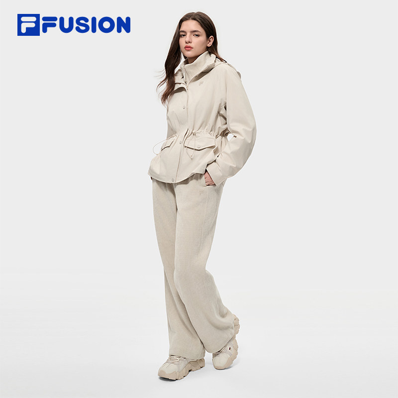 FILA FUSION斐乐潮牌梭织外套女2026春新款时尚休闲宽松连帽上衣,淘宝优惠券,粉丝福利购,淘宝优惠卷