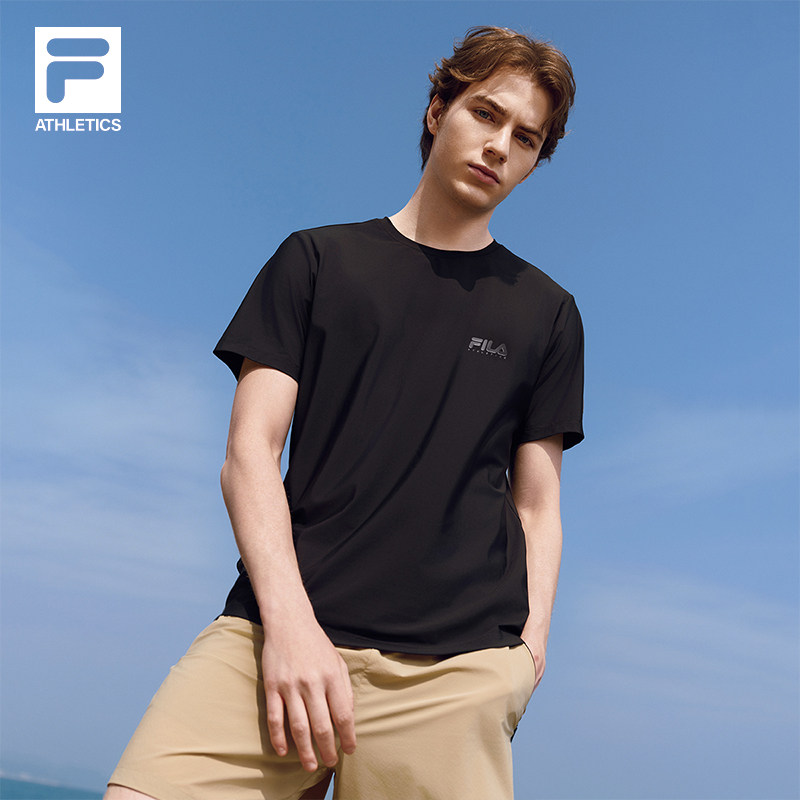 【FILA】冰丝防晒户外运动短袖T恤