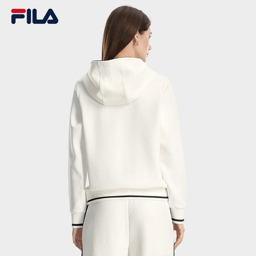 FILA 斐乐官方女子连帽卫衣2026春新款时尚休闲舒适针织长袖上衣 - 图0
