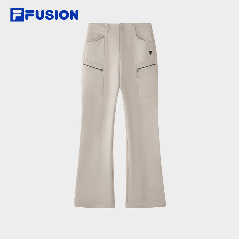 FILA FUSION斐乐潮牌梭织长裤女2026春季新款时尚休闲基础微喇裤,淘宝优惠券,粉丝福利购,淘宝优惠卷