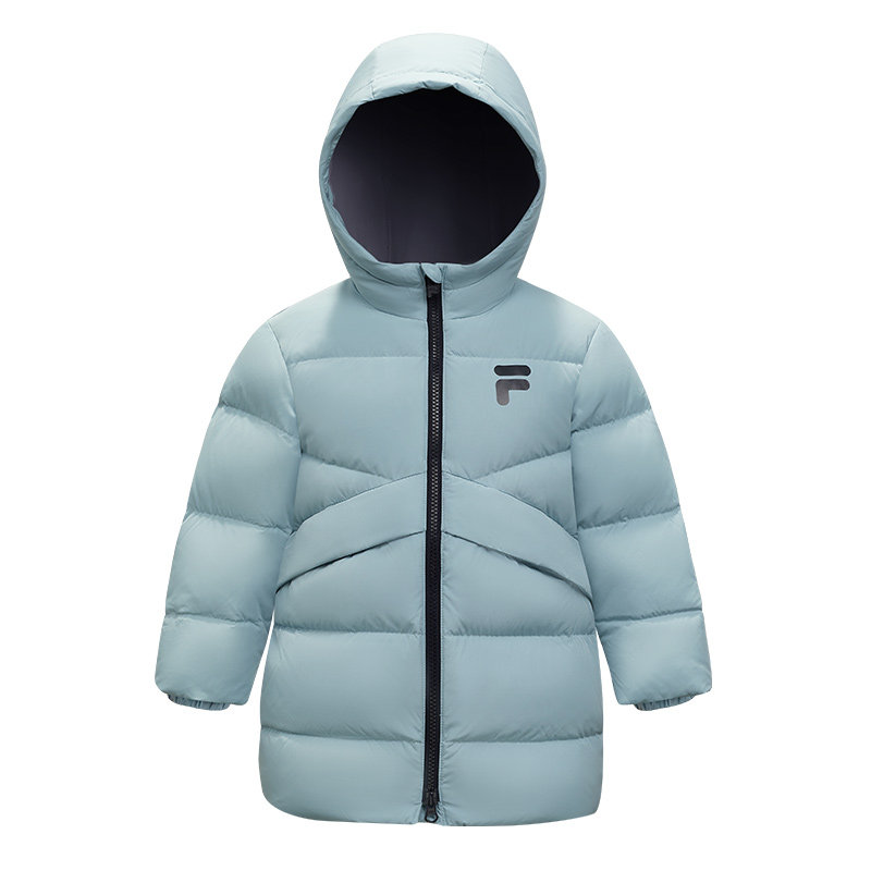 FILA儿童中长款保暖连帽外套
