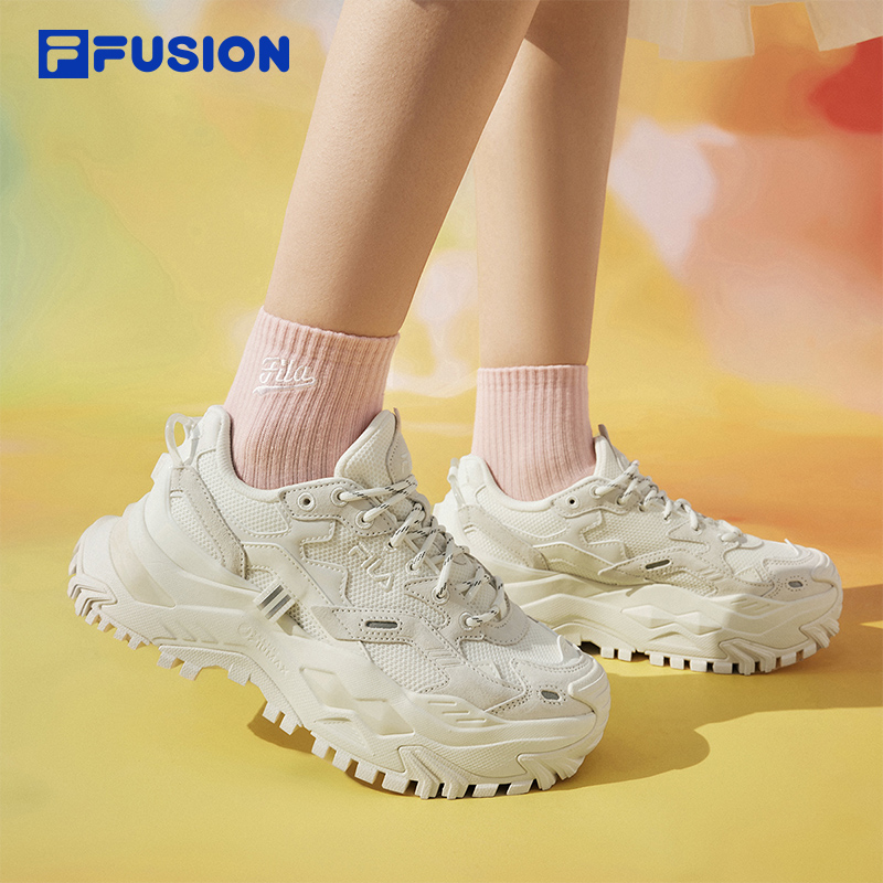FILA FUSION斐乐官方硬糖女鞋厚底增高老爹鞋秋冬休闲轻便运动鞋