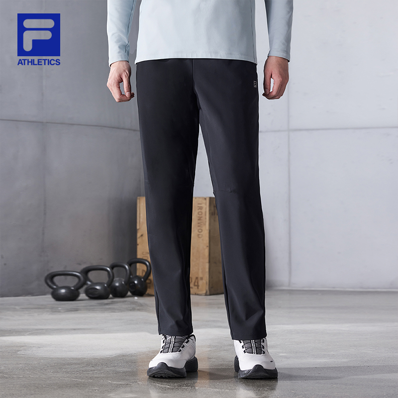 FILA 斐乐官方男士针织长裤2025秋季新款健身运动基础直筒裤子