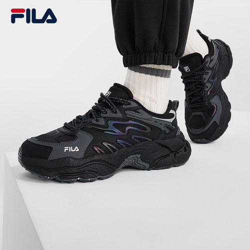 蕨草鞋|女鞋FILA 斐乐老爹鞋运动鞋夏季透气鞋子厚底黑色休闲鞋 - 图3