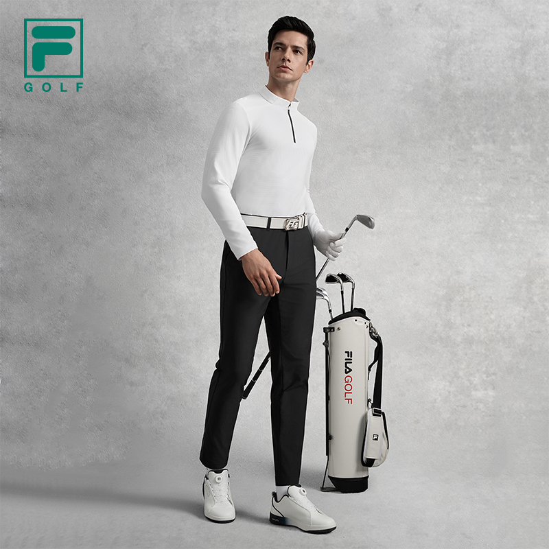 FILA 斐乐官方男长袖T恤上衣秋季新款高尔夫运动基础针织防晒长T - 图2