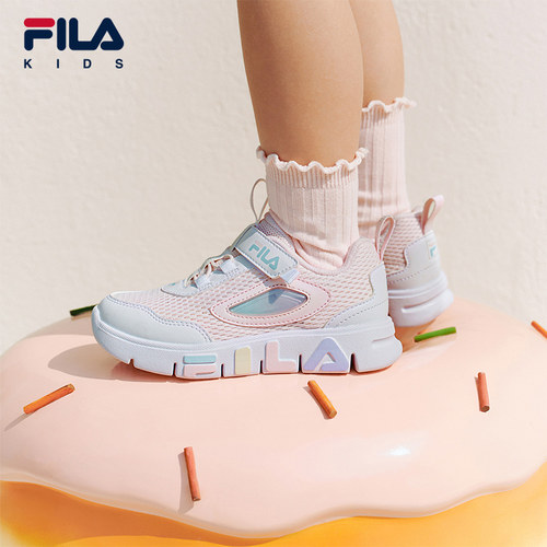 FILA KIDS斐乐童鞋儿童魔术贴舒适运动鞋夏季款男女小童跑步鞋 - 图0