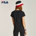 Áo thun ngắn tay của phụ nữ Fila Fila chính thức 2019 mùa thu mới Flocking thể thao giản dị đan áo sơ mi ngắn tay - Áo phông thể thao áo ba lỗ nam tập gym Áo phông thể thao