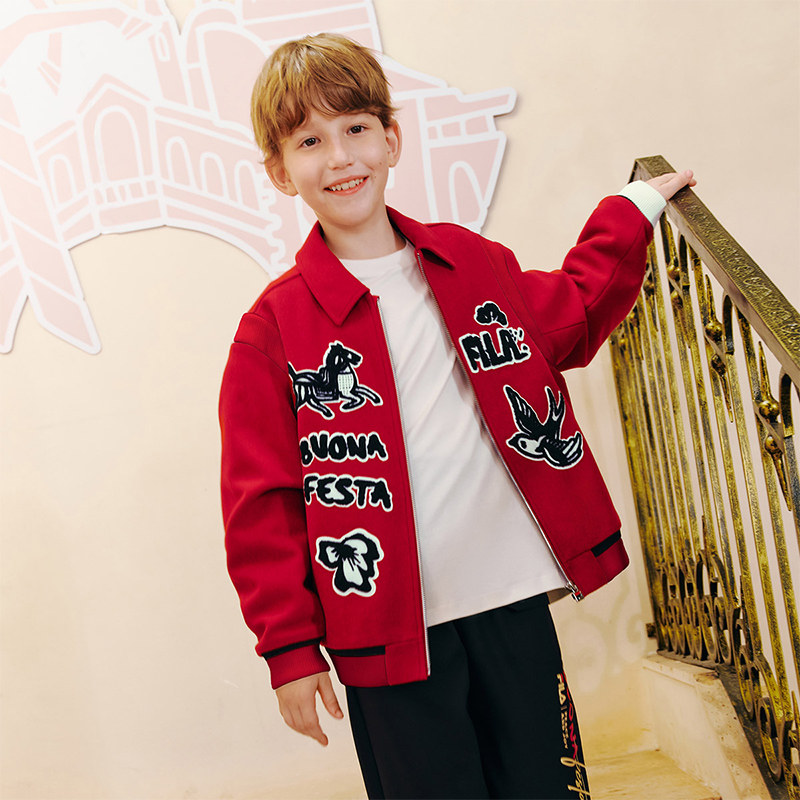 FILA KIDS斐乐童装男童梭织外套2026春季新年款儿童翻领上衣,淘宝优惠券,粉丝福利购,淘宝优惠卷