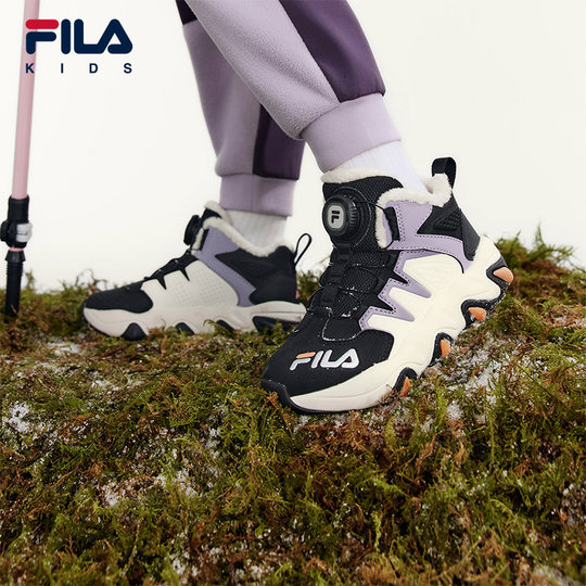 FILA KIDS斐乐童鞋棉鞋2025冬季款男女小童旋钮加绒保暖运动鞋
