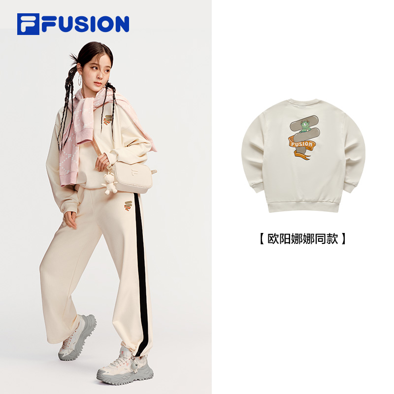 【欧阳娜娜同款】FILA FUSION斐乐潮牌情侣卫衣宽松男女2024春新