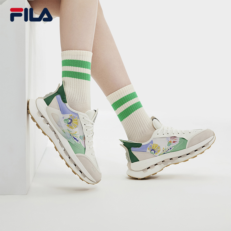 【杨幂同款】FILA|V&A联名休闲鞋斐乐官方KM女鞋2024新款老爹鞋