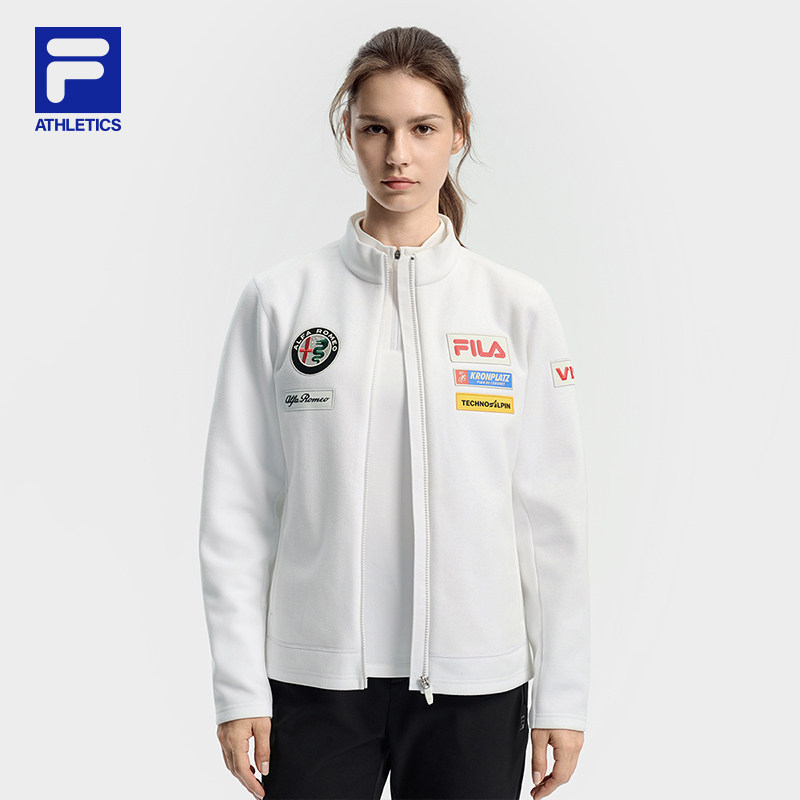 FILA 斐乐官方女士针织长袖外套2025冬季新款滑雪运动摇粒绒上衣,淘宝优惠券,粉丝福利购,淘宝优惠卷