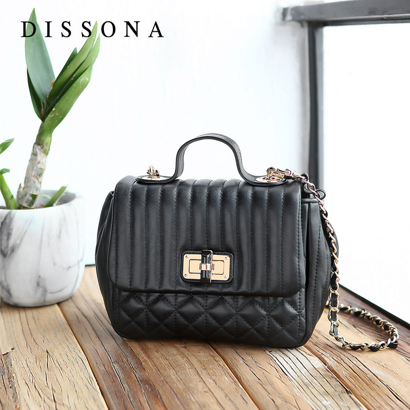 dissona斜挎真皮小香风单肩小包 dissona女士包袋