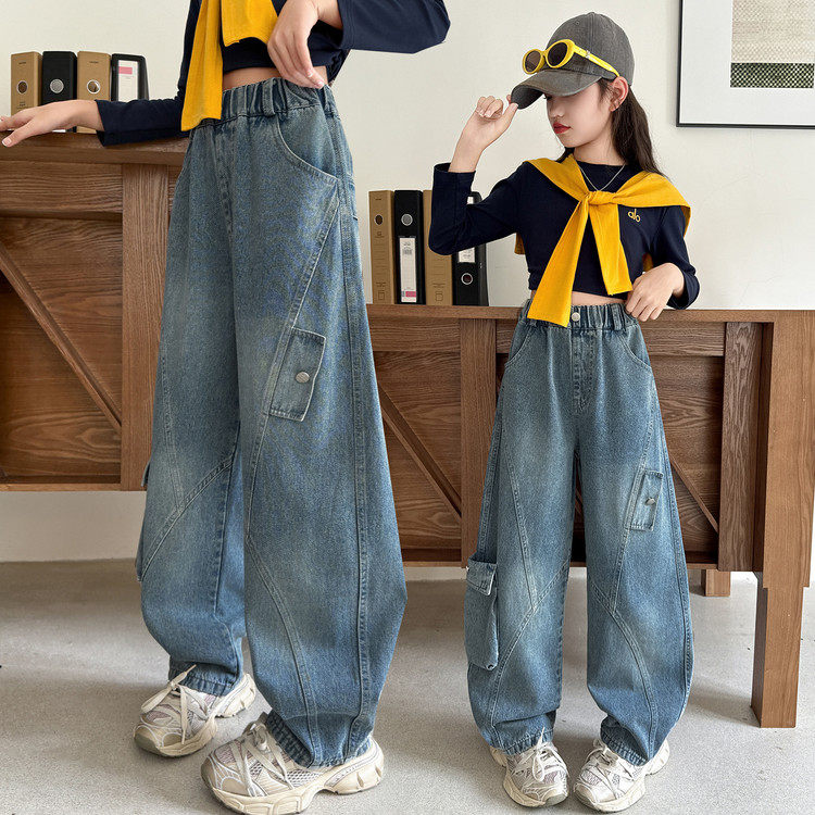 2025新款春秋时尚工装裤女童宽松百搭休闲裤儿童潮酷长裤,淘宝优惠券,粉丝福利购,淘宝优惠卷