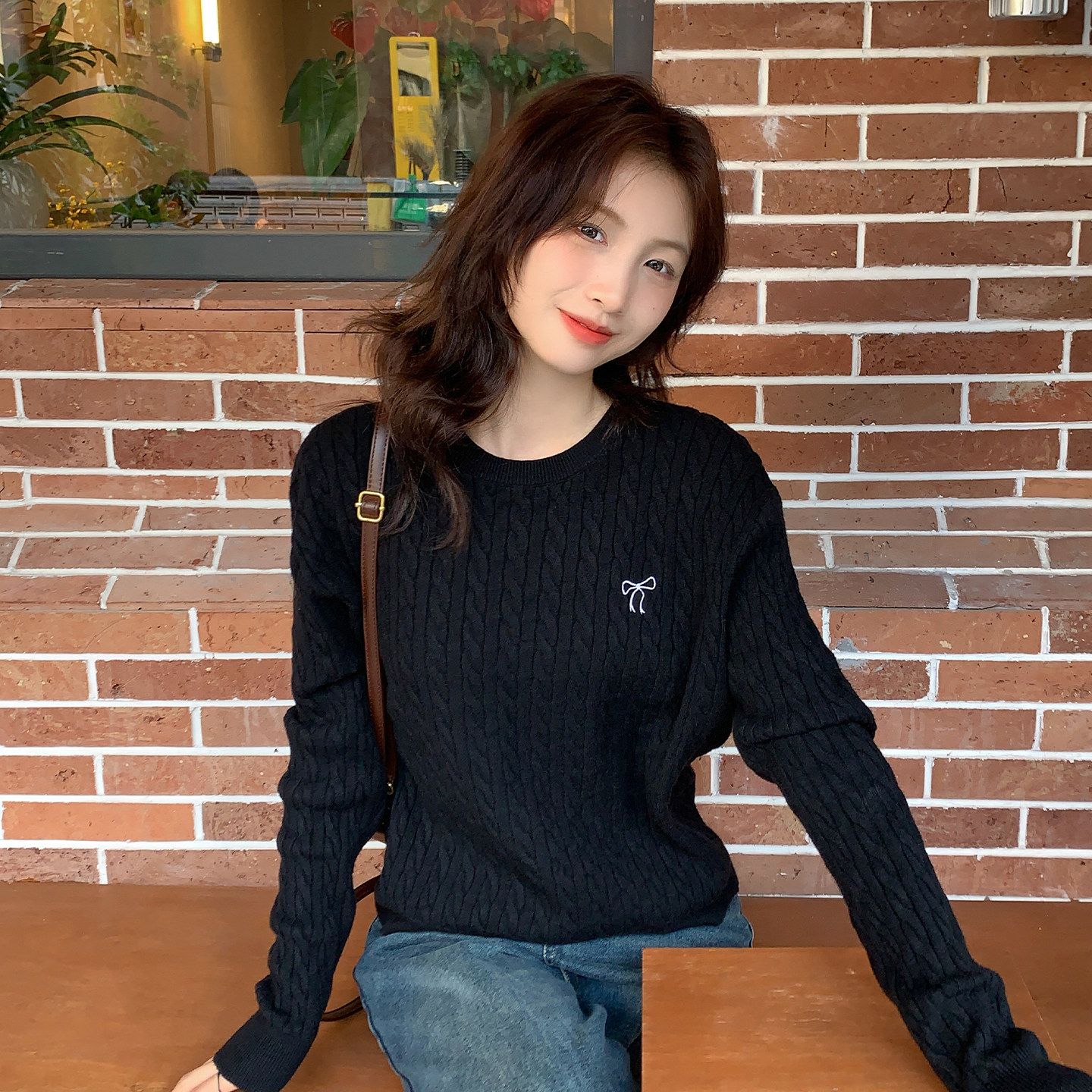 龙妹家黄色圆领针织衫女内搭宽松2025秋冬季新款毛衣外套打底上衣,淘宝优惠券,粉丝福利购,淘宝优惠卷