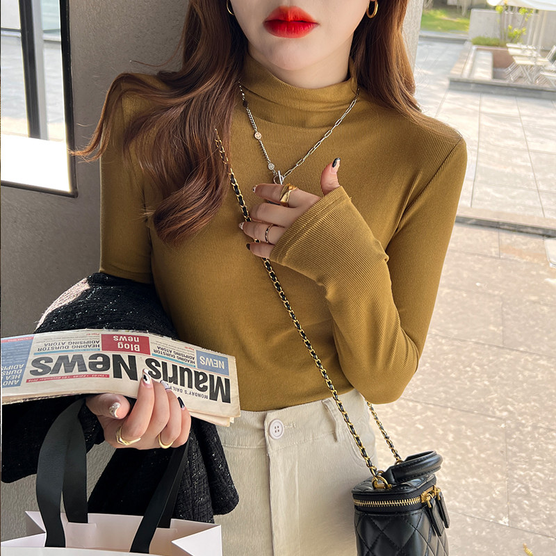 莫代尔打底衫女内搭早秋2025新款半高领白色长袖t恤中领薄款上衣,淘宝优惠券,粉丝福利购,淘宝优惠卷