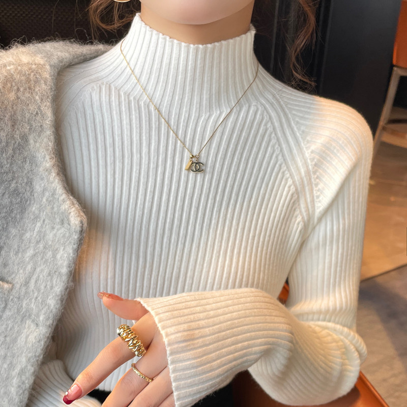 半高领打底衫女纯色高级感毛衣2025新款春秋冬修身保暖内搭针织衫,淘宝优惠券,粉丝福利购,淘宝优惠卷