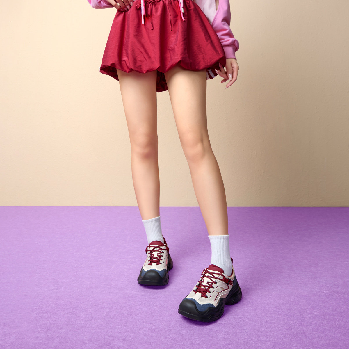 Camel骆驼女鞋2025秋新款户外防滑时尚休闲鞋透气厚底时尚休闲鞋 - 图2