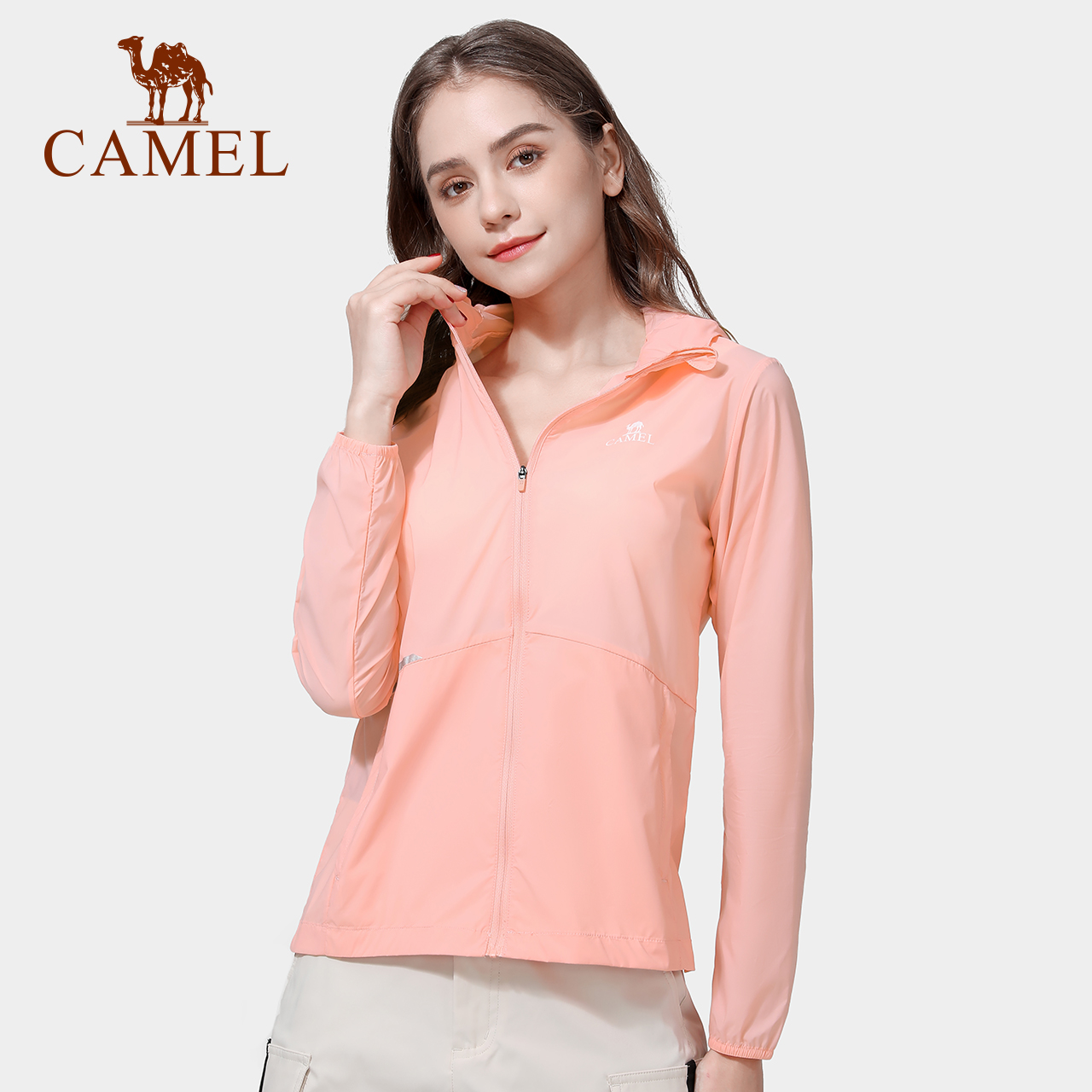 Camel骆驼防晒衣夏新款透气薄款防紫外线钓鱼防晒服女运动皮肤衣