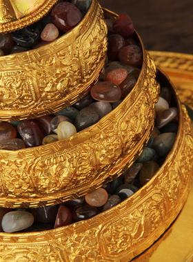 七宝曼扎盘纯铜用品八吉祥精美雕刻藏传用品曼茶罗大号