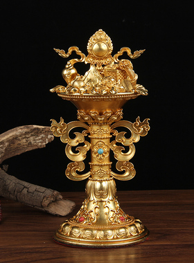 佛前摆件供佛套装 密宗百宝座八吉祥七政宝八瑞物五妙欲佛前八供