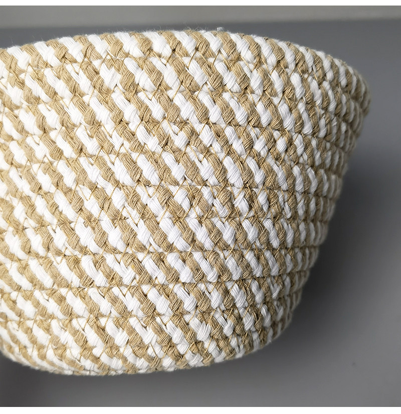 （出口岛国库存--质量很扎实的筐子）手工棉绳桌面收纳筐家居整理,淘宝优惠券,粉丝福利购,淘宝优惠卷