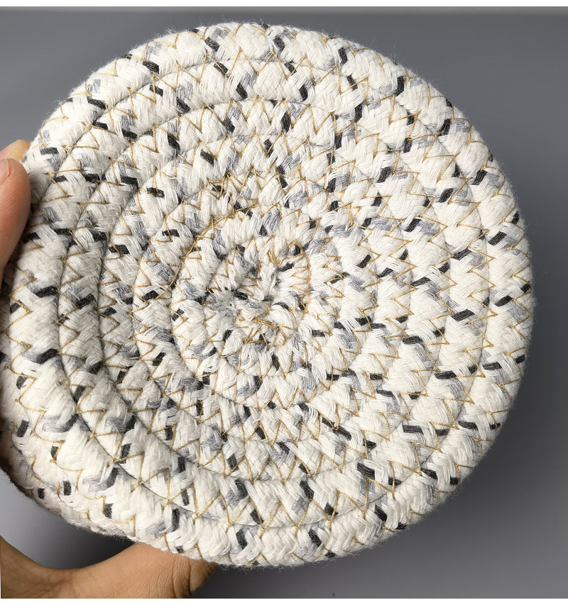 （出口岛国库存--质量很扎实的筐子）手工棉绳桌面收纳筐家居整理,淘宝优惠券,粉丝福利购,淘宝优惠卷