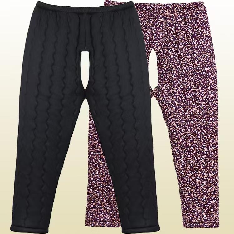 秋冬老人护理开裆裤卧床失禁病人保暖秋裤瘫痪老人专用裤子病号服 - 图0