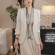 High-end fashion trendy collarless blazer for women