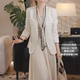 High-end fashion trendy collarless blazer for women