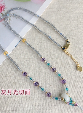 手工串珠天然切面珠链女短链细链