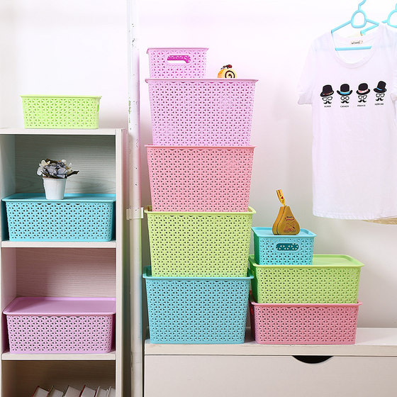 Plastic covered toy book organizer storage basket