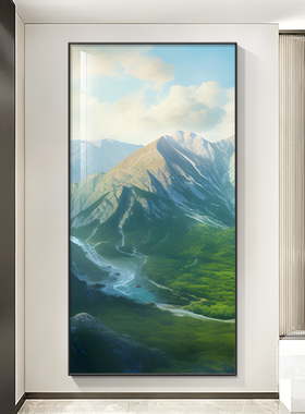 背有靠山玄关正对门装饰画
