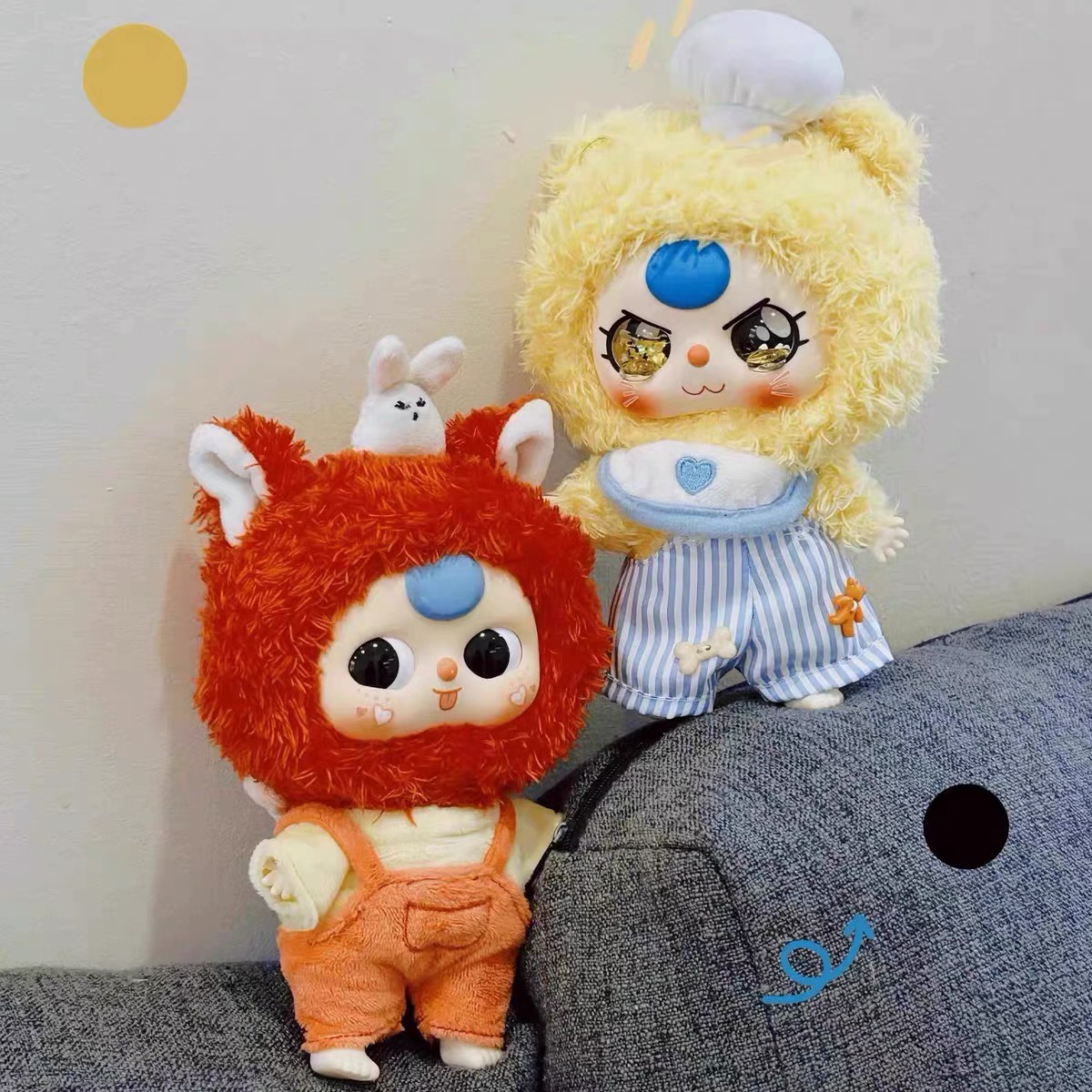 baby three娃三岁幼稚园系列毛绒盲盒潮玩创意摆挂件可爱公仔娃娃 - 图3