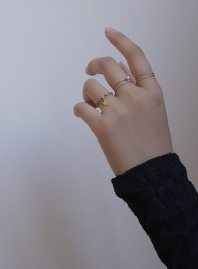 14k包金透辉石戒指女高级感