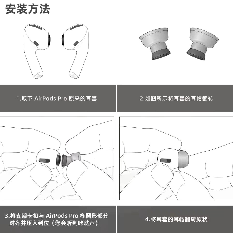 AZLA Max适用于苹果AirPodsPro2真无线蓝牙耳机耳塞套替换最小号 - 图2