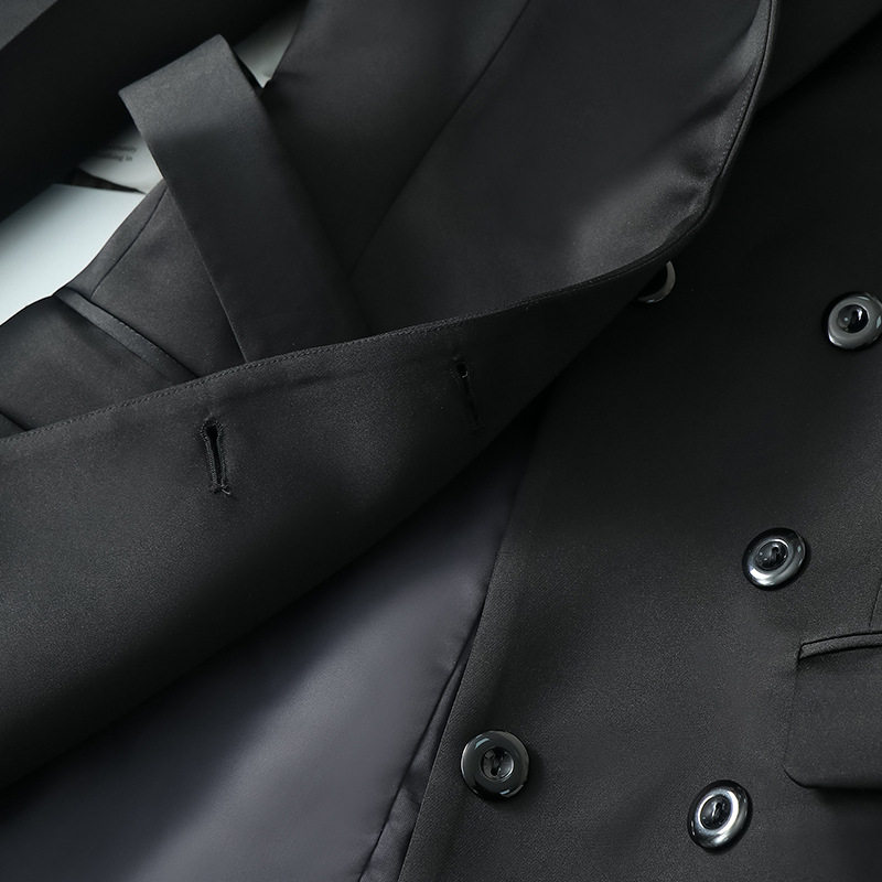 明星同款外套女春秋款仿醋酸长袖时尚气质高级感法式西装领连衣裙