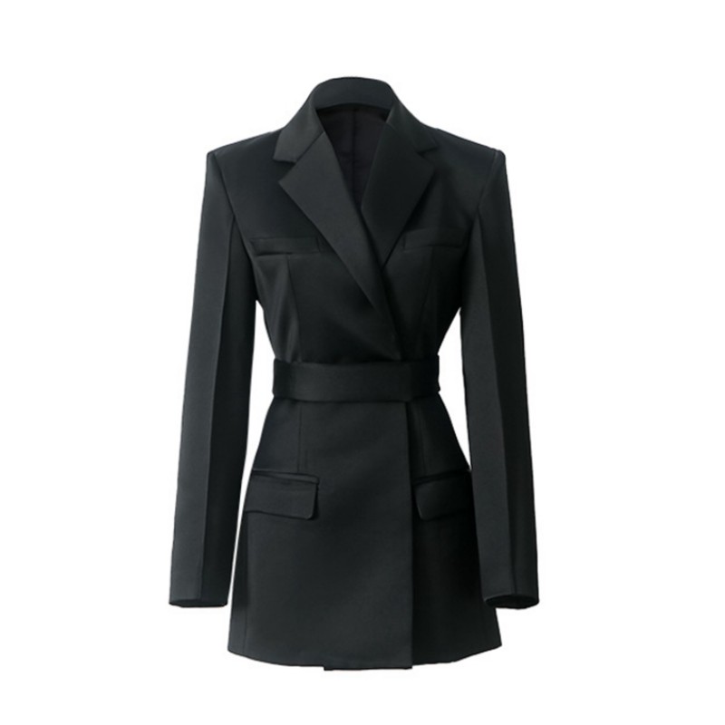 明星同款外套女春秋款仿醋酸长袖时尚气质高级感法式西装领连衣裙