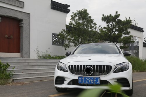 适用于奔驰C级 C200 C260 C300升级C43AMG前杠中网后唇尾喉套件 - 图1