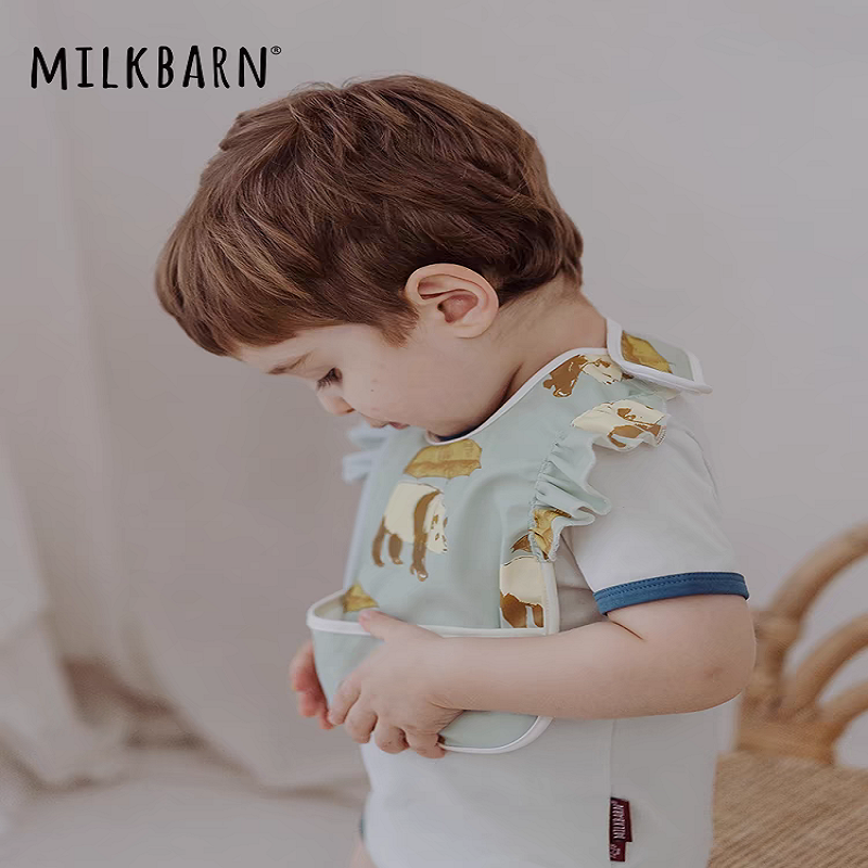 Milkbarn2024新品婴儿围嘴防吐奶围兜宝宝口水巾新生儿防水食饭兜 - 图0