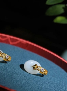 18k环环相扣耳环