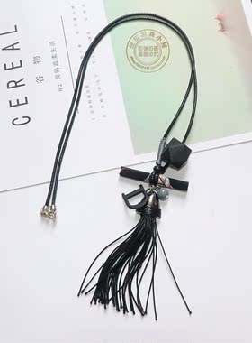 民族风长款个性森系原木挂饰棉麻