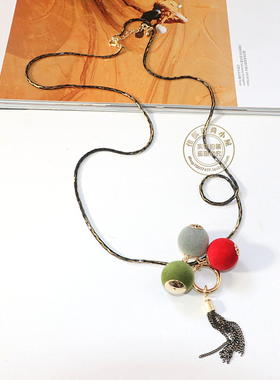 韩版长款配饰挂件毛衣链减龄百搭