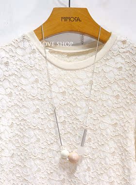 日韩风长款棉麻配饰挂件毛衣链