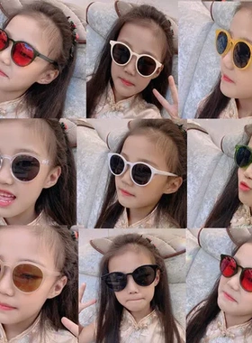儿童遮阳镜防紫外线女童潮椭圆款墨镜太阳镜男童经典新款热销