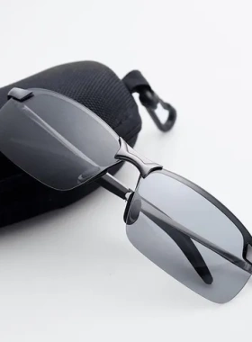 男士变色墨镜骑行眼镜铝镁太阳镜墨镜钓鱼偏光偏光弹簧腿户外